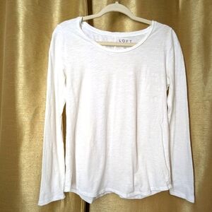 LOFT Women's White Long Sleeve Top Size Medium Casual Lightweight